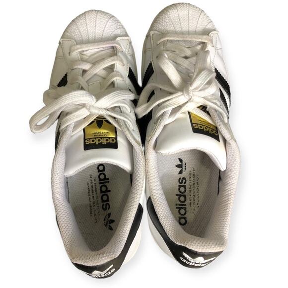 Adidas Originals Women's Superstar 3-Stripes Sneaker White/Black 6.5 - Picture 5 of 6